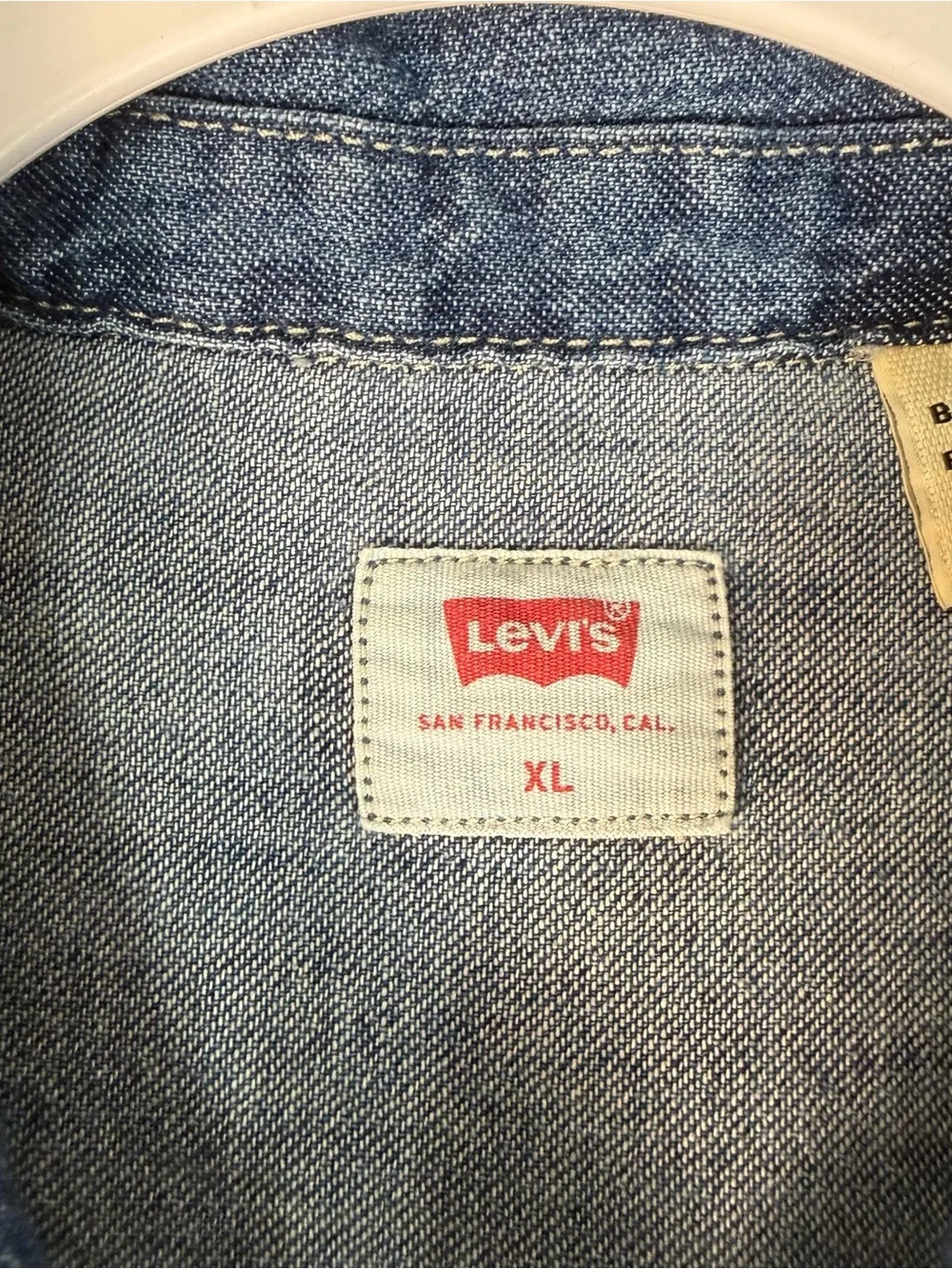 Levi's Blue Denim Button-Front Long Sleeve Shirt Dress